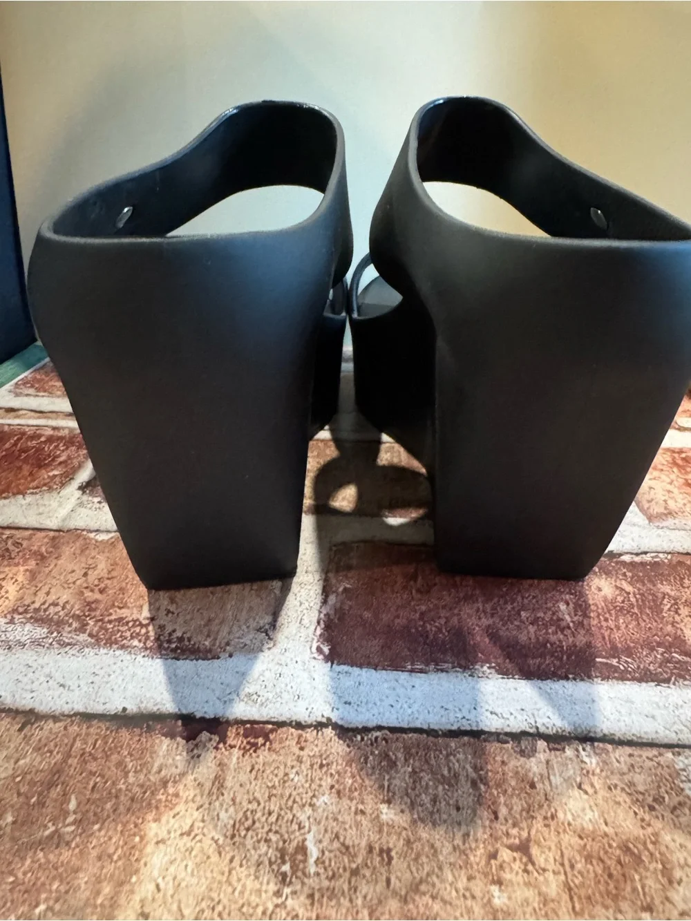 Melissa Black Double-Strap Platform Sandals